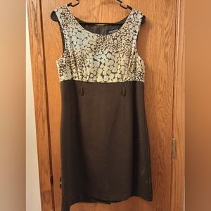 Petite Brown Patterned Dress (no belt included)